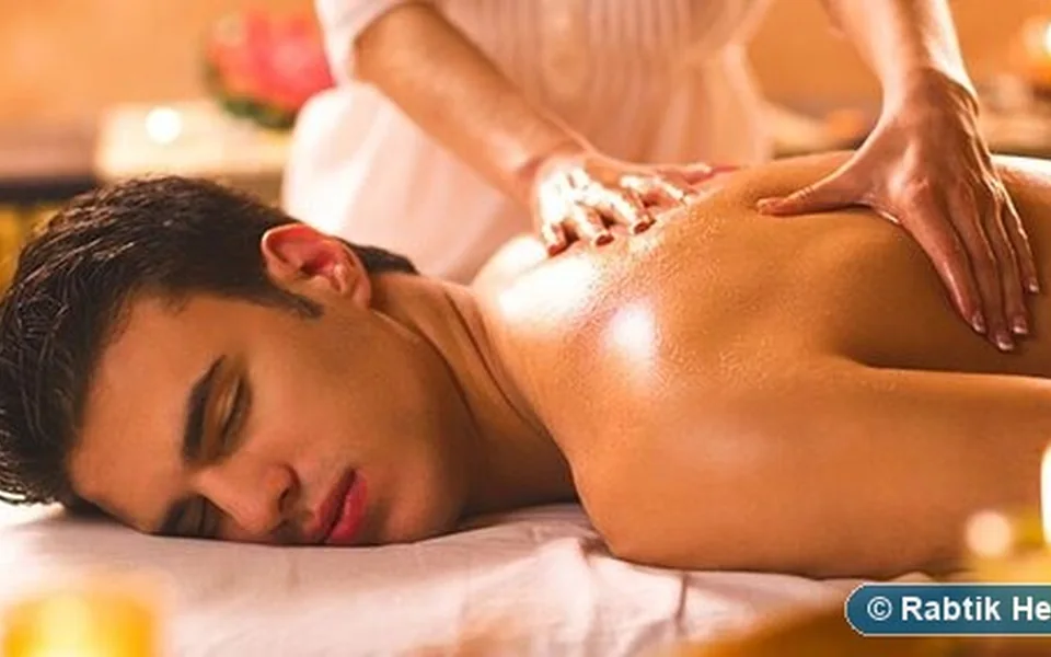 Illustrative Ayurvedic oil massage