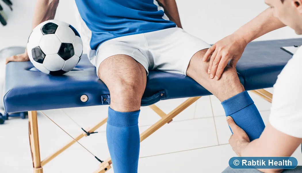 Illustrative sports injury assessment with a football player